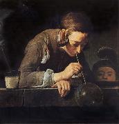 Jean Baptiste Simeon Chardin Boy Blowing Bubbles oil